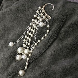Elegant Silver Pearl Dangle Earrings